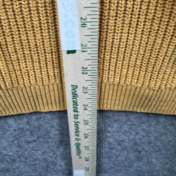 Abercrombie & Fitch Sweater Womens XL Gold Pullover Knit Ribbed Button Crew - Picture 7 of 9